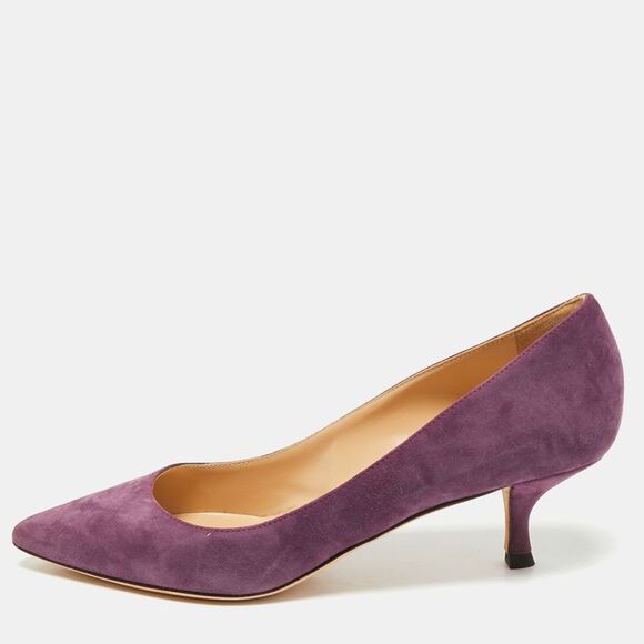 Sergio Rossi Shoes - Sergio Rossi Purple Suede Pointed Toe Pumps Size 38